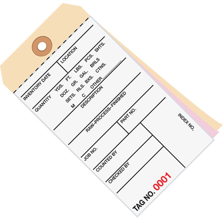 6 <span class='fraction'>1/4</span> x 3 <span class='fraction'>1/8</span>" - (9000-9499) Inventory Tags 3 Part Carbonless # 8
