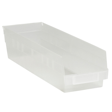 17 <span class='fraction'>7/8</span> x 4 <span class='fraction'>1/8</span> x 4" Clear Plastic Shelf Bin Boxes