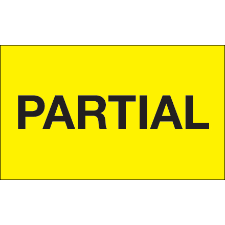 3 x 5" - "Partial" (Fluorescent Yellow) Labels