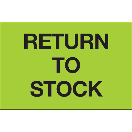 2 x 3" - "Return To Stock" (Fluorescent Green) Labels
