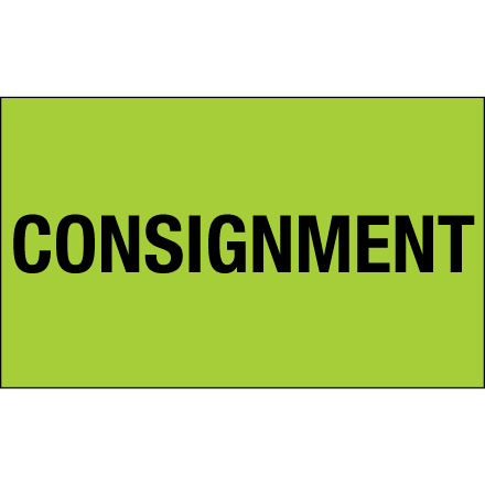 3 x 5" - "Consignment" (Fluorescent Green) Labels