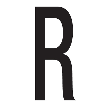 3 <span class='fraction'>1/2</span>" "R" Vinyl Warehouse Letter Labels