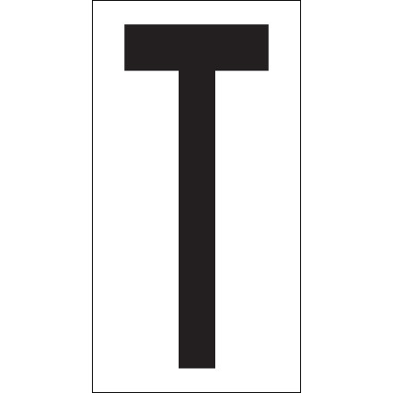 3 <span class='fraction'>1/2</span>" "T" Vinyl Warehouse Letter Labels