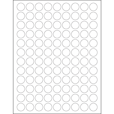 3/4" White Removable Circle Laser Labels