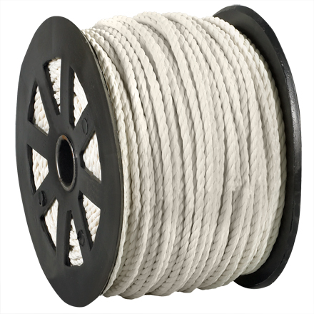 1/4", 1,150 lb, White Twisted Polypropylene Rope